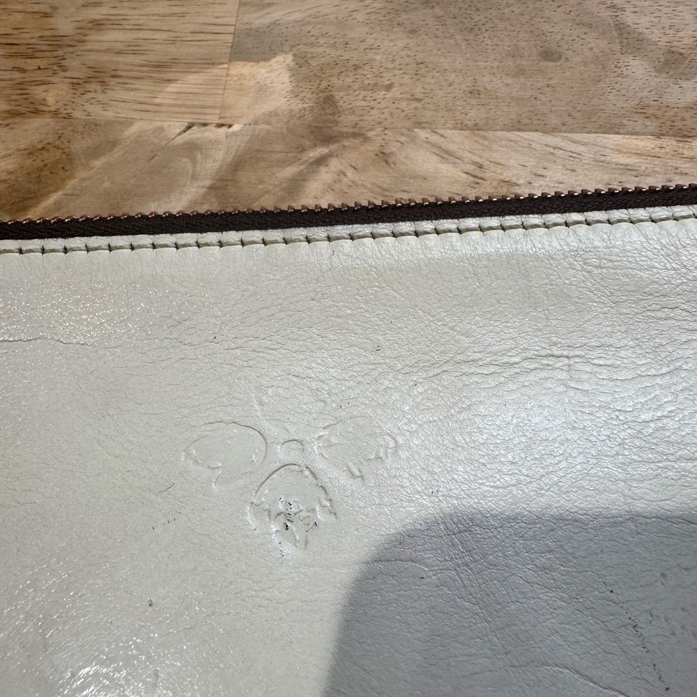 White Woven Clutch with Gold Accents - Picture 3 of 3